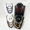 Layering Beaded Collarbone Necklace Set with Matching Earrings Fashionable Multi Strand Acrylic Jewelry For Women