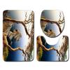 3D Landscape Bathroom Toilet Three-Piece Floor Mat Door Mat Bathroom Carpet