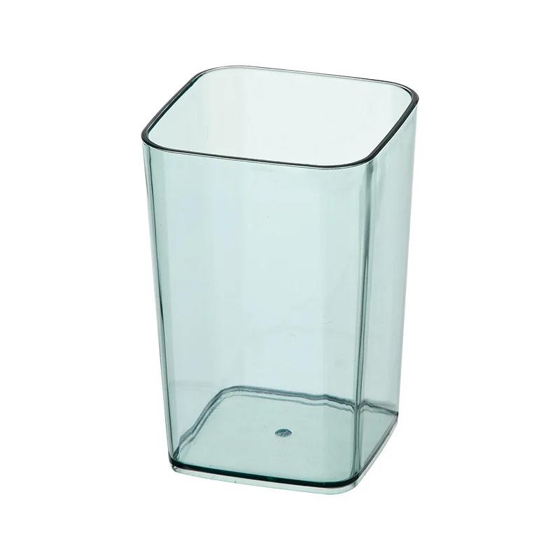 Bathroom Mouthwash Cup Transparent Square Thickened Plastic Toothbrush Travel Wash Accessories