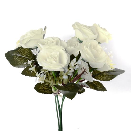 1 Bouquet/12 Heads Artificial Roses Silk Flower Home Party Bridal Bouquet Decor