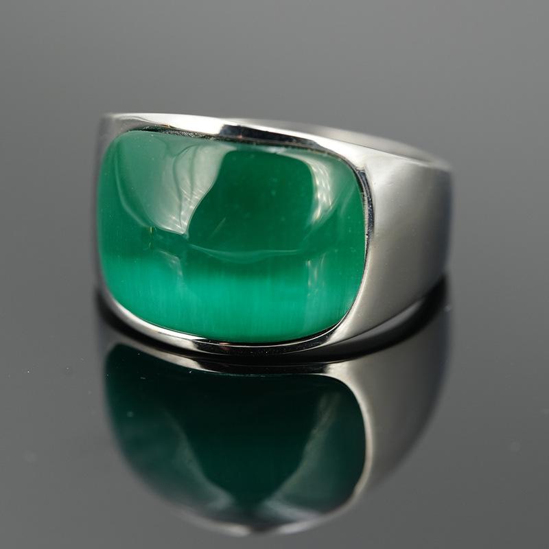 European and American Exaggerated Gemstone Ring, Sapphire Ring, Emerald Obsidian Exaggerated Couple Ring 2026 No. 7