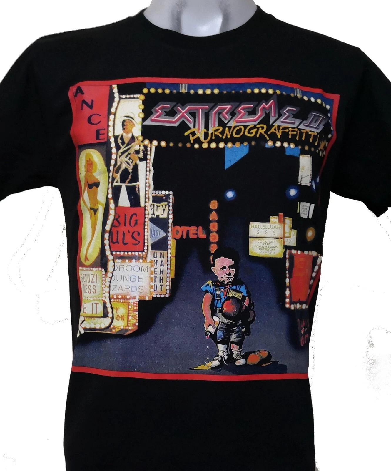 Rare! Extreme Band Pornograffitti Black S to 5XL Unisex Shirt TU949 XL
