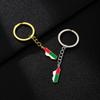 Unisex Retro Ethnic Stainless Steel Madagascar Enamel Pendant Keychain