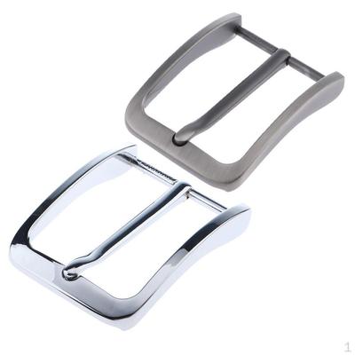 2-Pack 40mm Retro Style Silver Single Metal Prong Pin Clips Belt Buckle