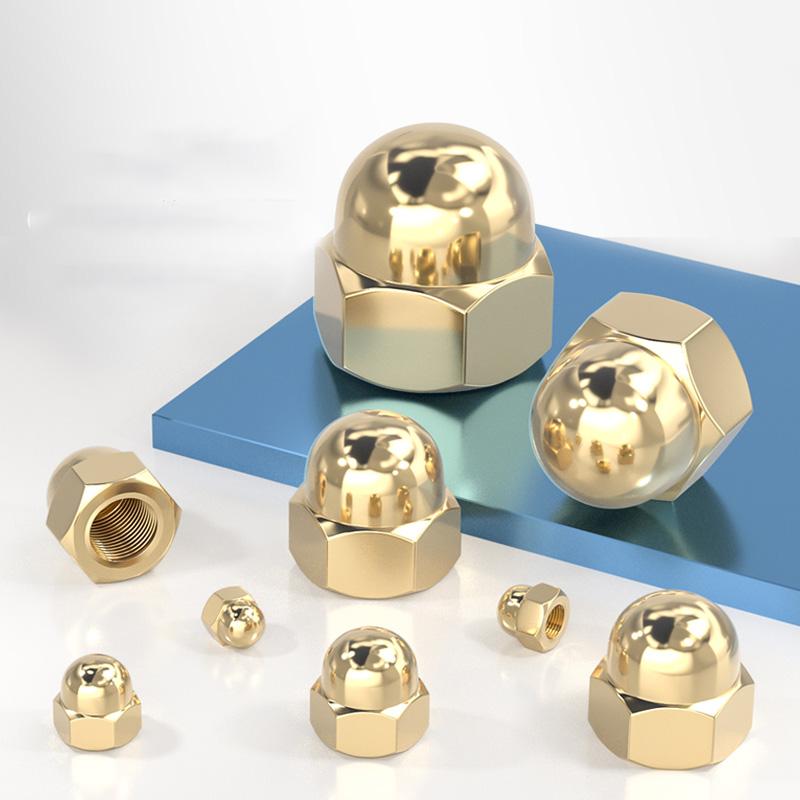 M3 M4 M5 M6 M8 M10 M12 M14 M16 M18 M20 Brass Cap Hex Nuts  Brass Cap Nuts Copper Decorative Dome Head Cover Semicircle Nut