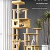 Compact Solid Wood Cat Tree with Climbing Frame & Space Capsule Bed for Large & Small Homes