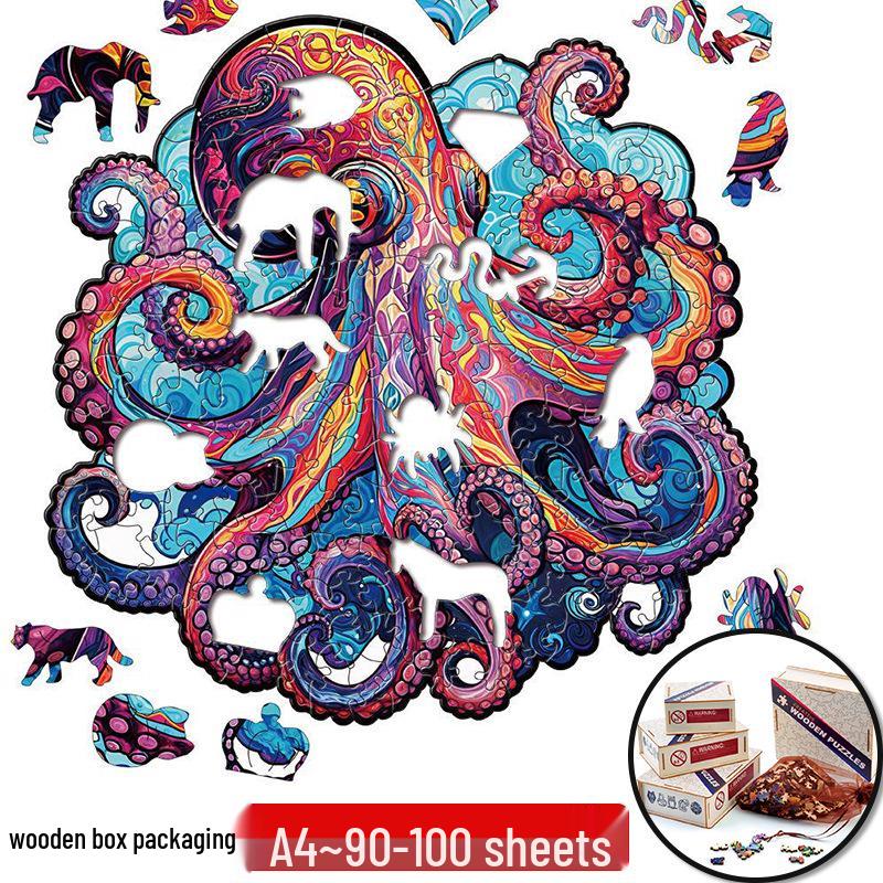 Irregular Animal Dog Penguin Wooden Puzzle in Stock