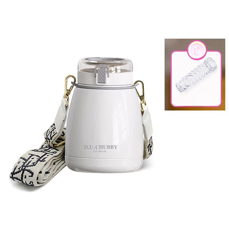 Cute 304 Stainless Steel Dudu Cup Vacuum Cup 1000ml Large Capacity Kettle Cup with Straw Pot Belly Thermos Cup