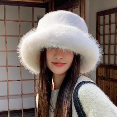 New Autumn Winter Women's Fashion Fur Cap Fur Hat Fur Hats Mongolian Hat Brimless Plush Fluffy Skiing Riding Warm Caps