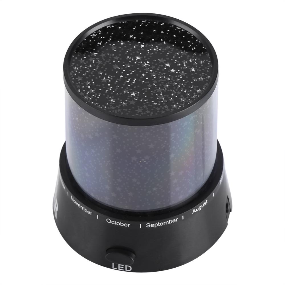 Battery Powered Night Light Stars Pattern Projector Light Romantic LED Projector Lamp Room