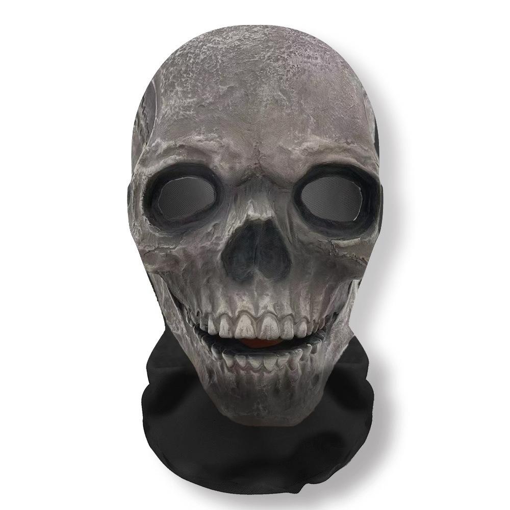 Halloween Ghost Face 3D Printed Mask Stretch Mesh Full Face Mask Skull Headdress Funny Party Halloween Horror Cosplay Props