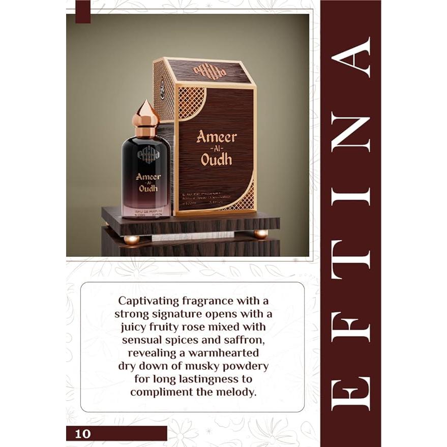 EFTINA by Al-Nuaim Ameer Al Oudh Eau De Parfum | EDP Perfumes | Long Lasting Perfumes | Luxury Perfumes For Men & Women | 100 Ml