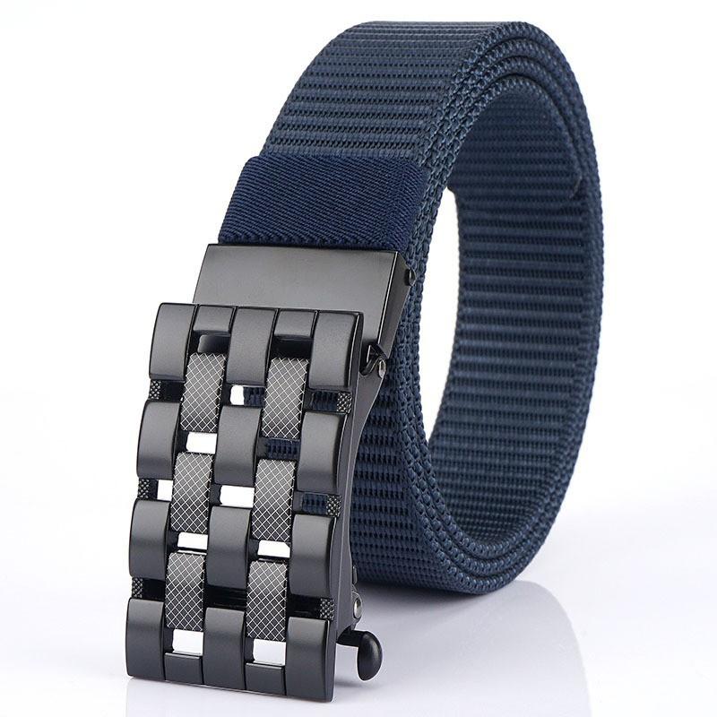 2020 Automatic Buckle Thick Nylon Belt Casual All-matching Jeans 3.5cm Inner