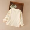 Baby Girls Shirt High Quality Mock Neck Long-Sleeve Tops with Halloween Pumpkin Pattern for Children Aged 2-6