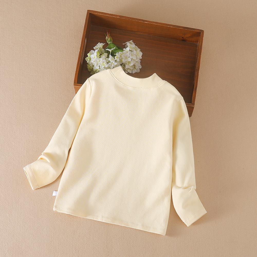 Baby Girls Shirt High Quality Mock Neck Long-Sleeve Tops with Halloween Pumpkin Pattern for Children Aged 2-6