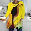 Ladies V Neck Plus Size Long Sleeve Blouse Soft Loose Tops For Casual Outdoor Activities