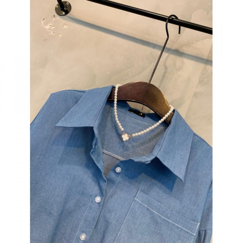 C S In The Room Men CodIng poCket Crop Denim Shirt 2Color