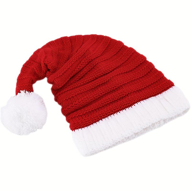 1Pc New Winter Christmas Long Knit Pom-Pom Hat Red Dragon