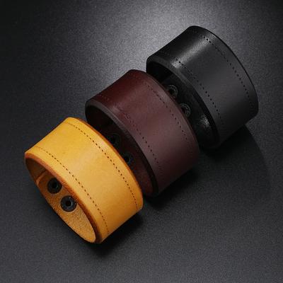 1 Stück Neues Einfaches Breites Lederarmband Vintage Armreif