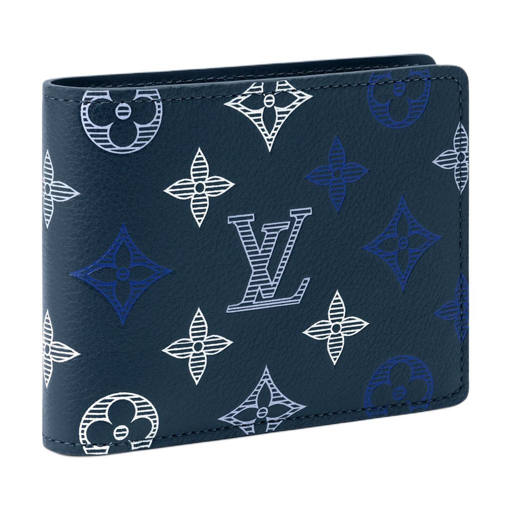 Louis Vuitton Multiple Monogram Shadow Leather Wallet Men Wallet Deep-Blue M29137