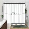 Just Relax Quote Shower Curtain Black White Minimalist Typography Waterproof Bathroom Decor Modern Spa Style Bath Screen