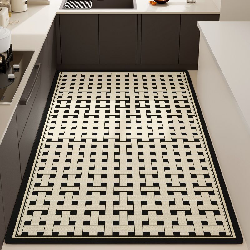 Pvc Scrubbable Leave-In Kitchen Floor Mat Non-Slip, Oil-Proof And Waterproof Household Floor Mat Foyer Entry Anti-Dirty Leather Carpet