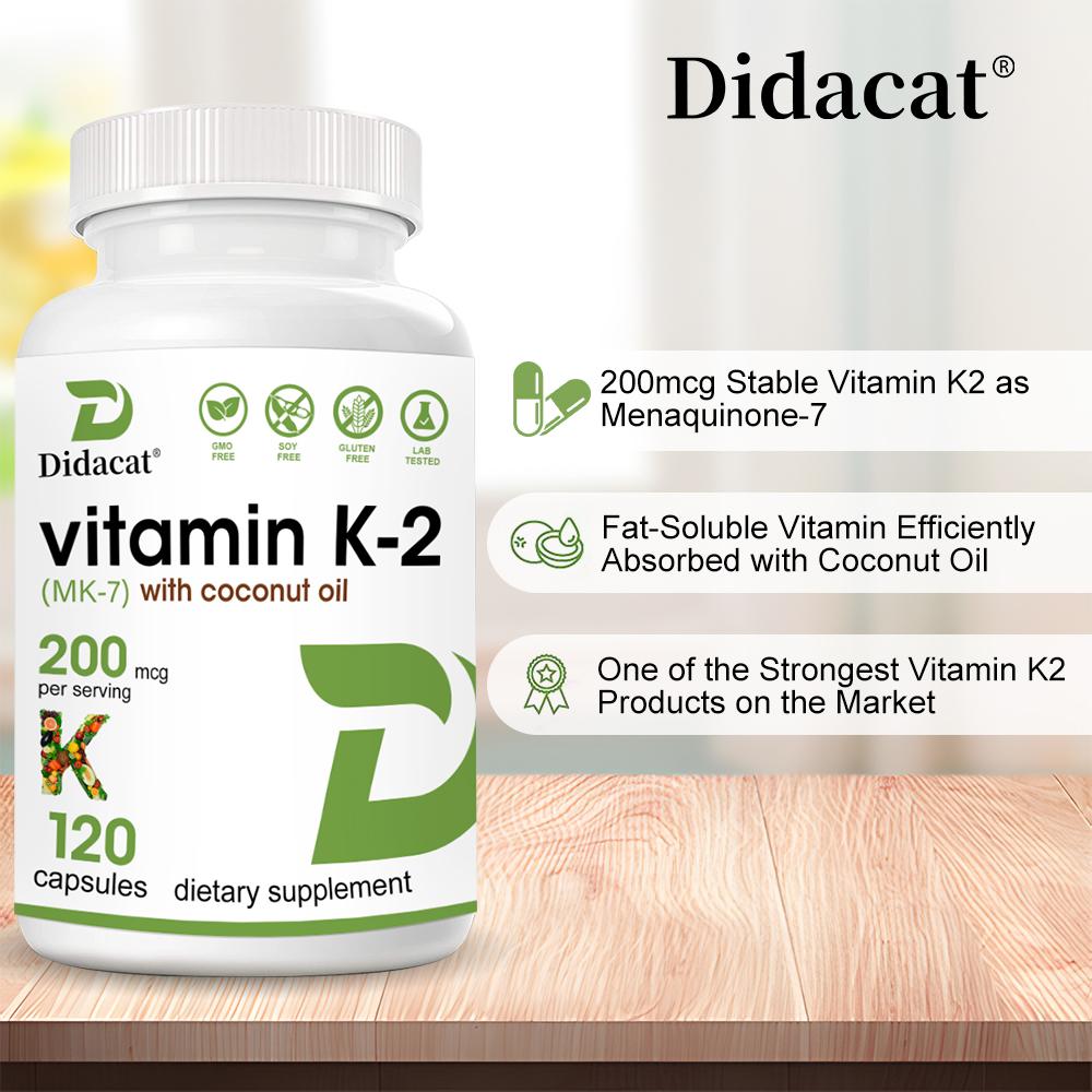 Vitamin K2 Coconut Oil Supplement Promote Strong Bone Heart Health 120 Capsules