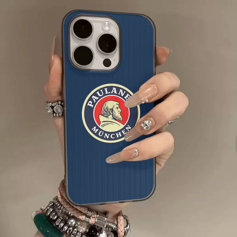 

German Beer P-Paulaners For IPhone 15 16 17 14 13 12 11 Pro Max 16E 16 Plus 17 Air Corrugated Shockproof Phone Cover iPhone 12pro max