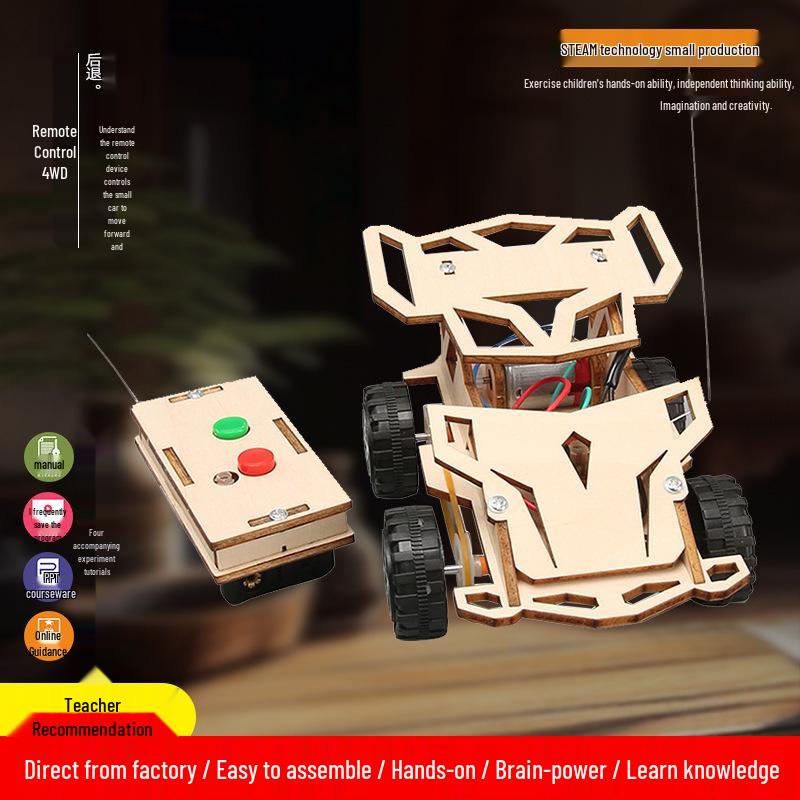 DIY Electric 4WD Remote Control Car Kit for Kids' Science Projects