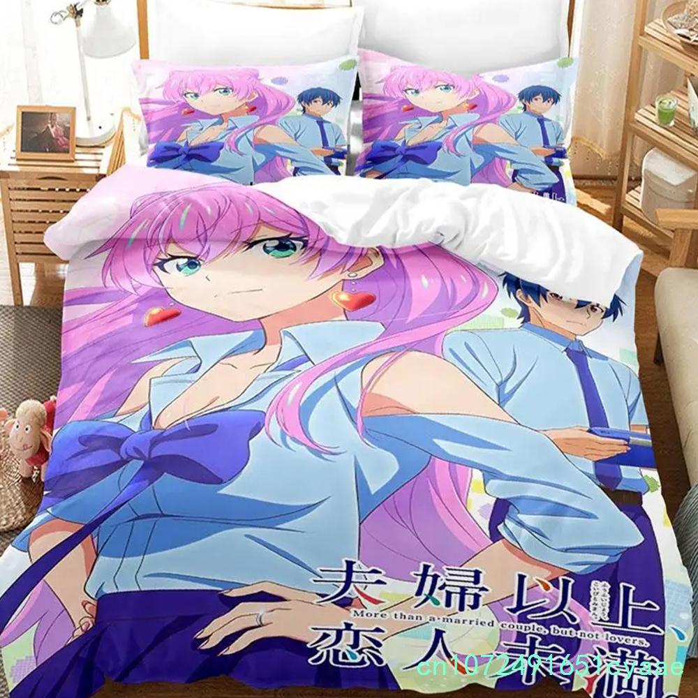 Anime Più Che Una Coppia Sposata, Ma Non Amanti Set Biancheria da Letto Ragazzi Ragazze Twin Queen Size Copripiumino Federa Letto Bambini Adulto