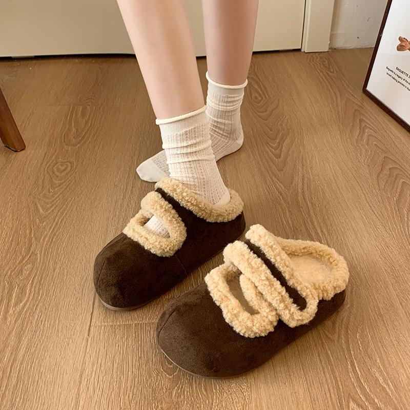 Winter Warm Women Casual Slippers 2026 New Fashion Soft Sole Anti-slippery Versatile Princess Keep Warm Home Shoes Slippers