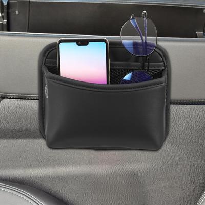 LEDMOMO Car Storage Side Storage Multifunctional Car PU for Cell and Small Car Storage Car Accessories Pocket, Bag, Organizer, Leather, Phones, Keys,