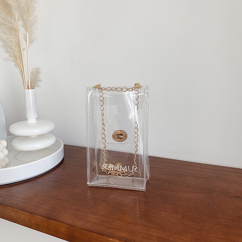 

Модный тренд Желейная прозрачная сумка Сумка для мобильного телефона Маленькая квадратная сумка Цепочка На плечо На косую Повседневная сумка прозрачный