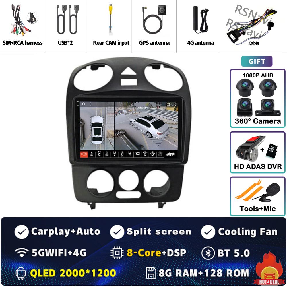 Android 14 Carplay Auto For VW Volkswagen Beetle 2000 2001 - 2012 Car Radio 4G WIFI Player Multimedia Srereo Navigation Video BT