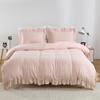 104"x90" Lotus Leaf Edge Bedding Duvet Cover Set Large Double Bed Bedroom Soft Washed Polyester 1 Duvet Cover + 2 Pillowcases