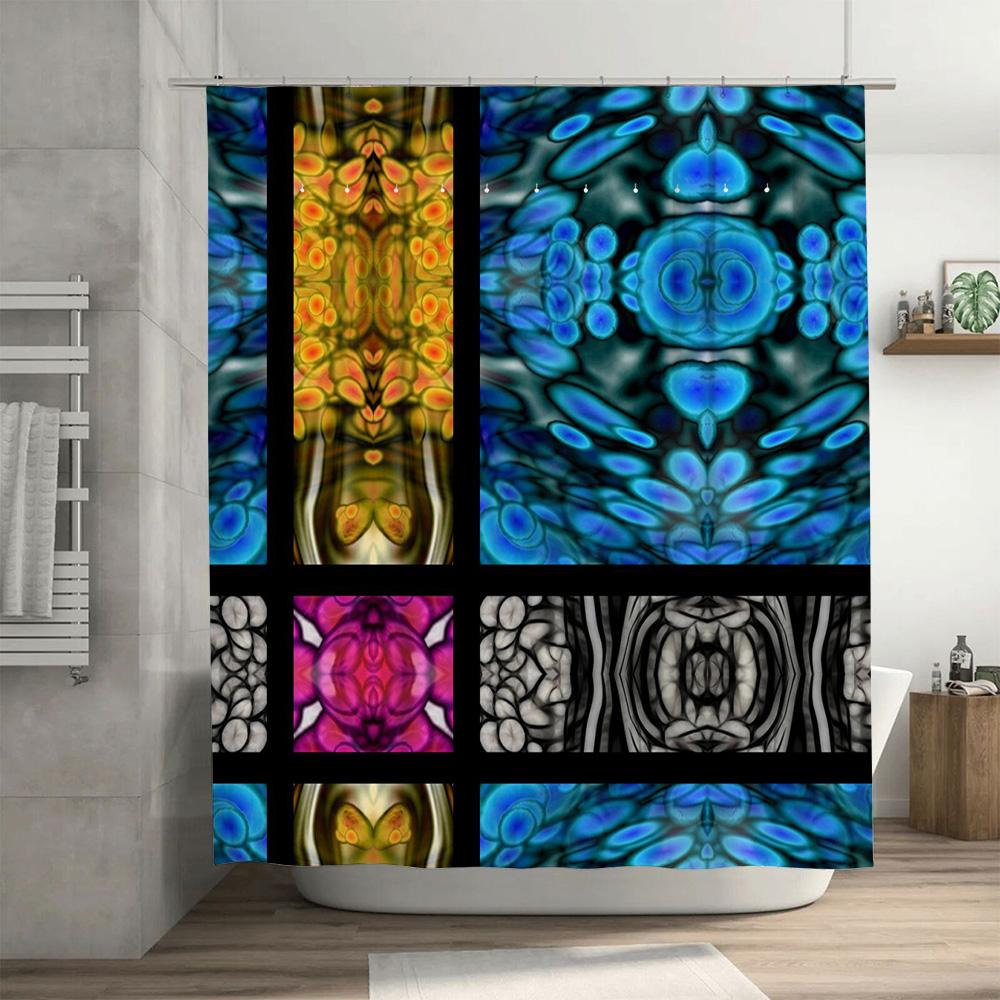 Abstract Art Shower Curtain Colorful Bathroom Decor for Home Customized Modern Design Waterproof Fabric for Bathrooms Perfect Gi