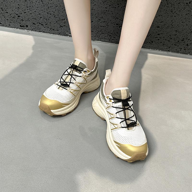 Casual Ladies Fitness Versatile Thick-soled Mesh Breathable Shoes Breathable Leisure Vulcanize Platform Wedge Chunky Sneakers