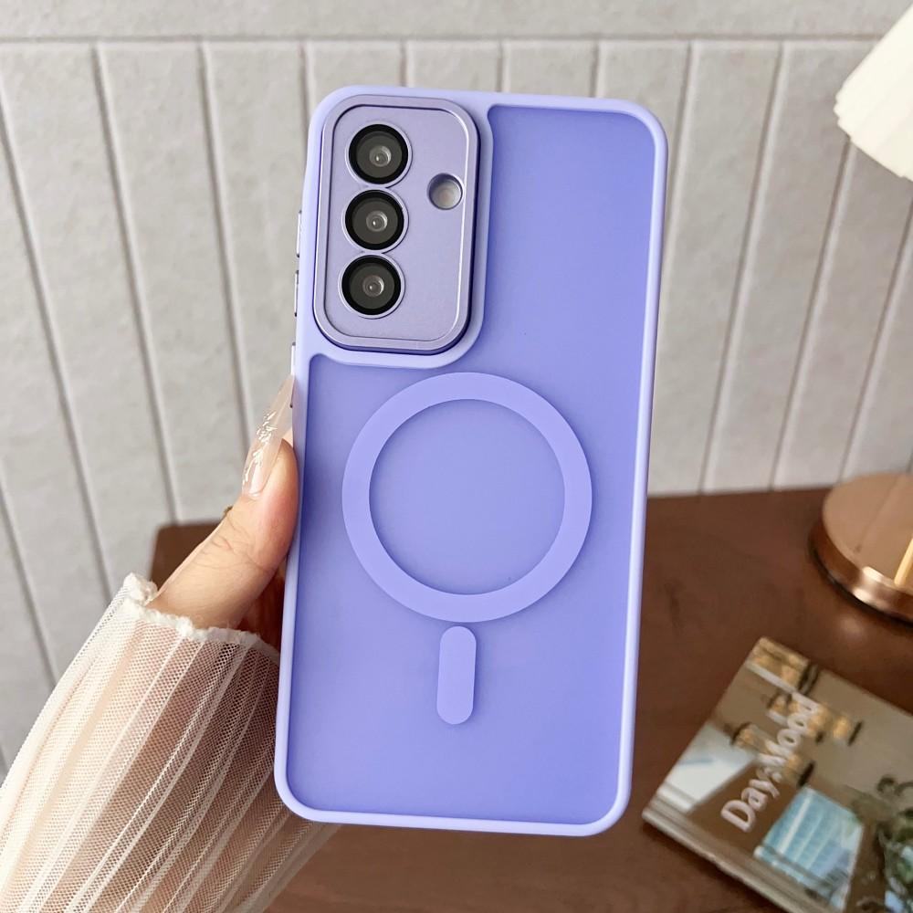 

Розкішний матовий магнітний чохол для Samsung Galaxy S23 S24 S25 Ultra Plus A56 A55 A36 A35 A26 A16 A15 A06 A05 Кришка для бездротової зарядки For Galaxy S22 світло-фіолетового кольору