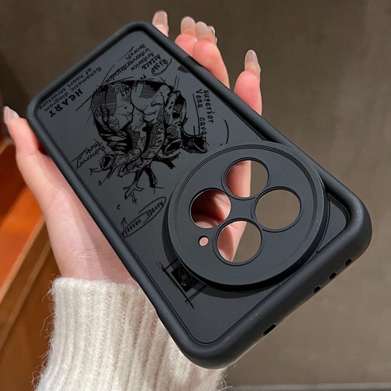 Heart Pattern Shockproof Matte Phone Case For OnePlus 13R 13T 13 12R 11R Ace 5 3 2 Lens Protection TPU Soft Anti-Fall Bumper Cover