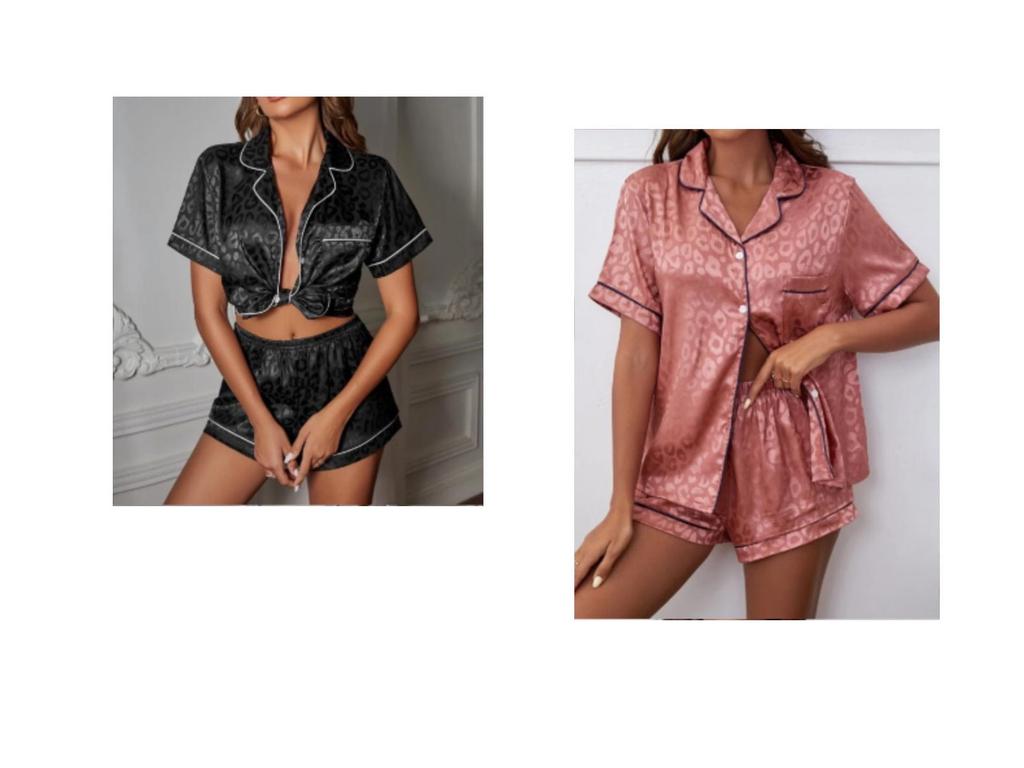 Women's Sexy Print Short-Sleeve Homewear Set - Comfortable Spring/Summer Shorts