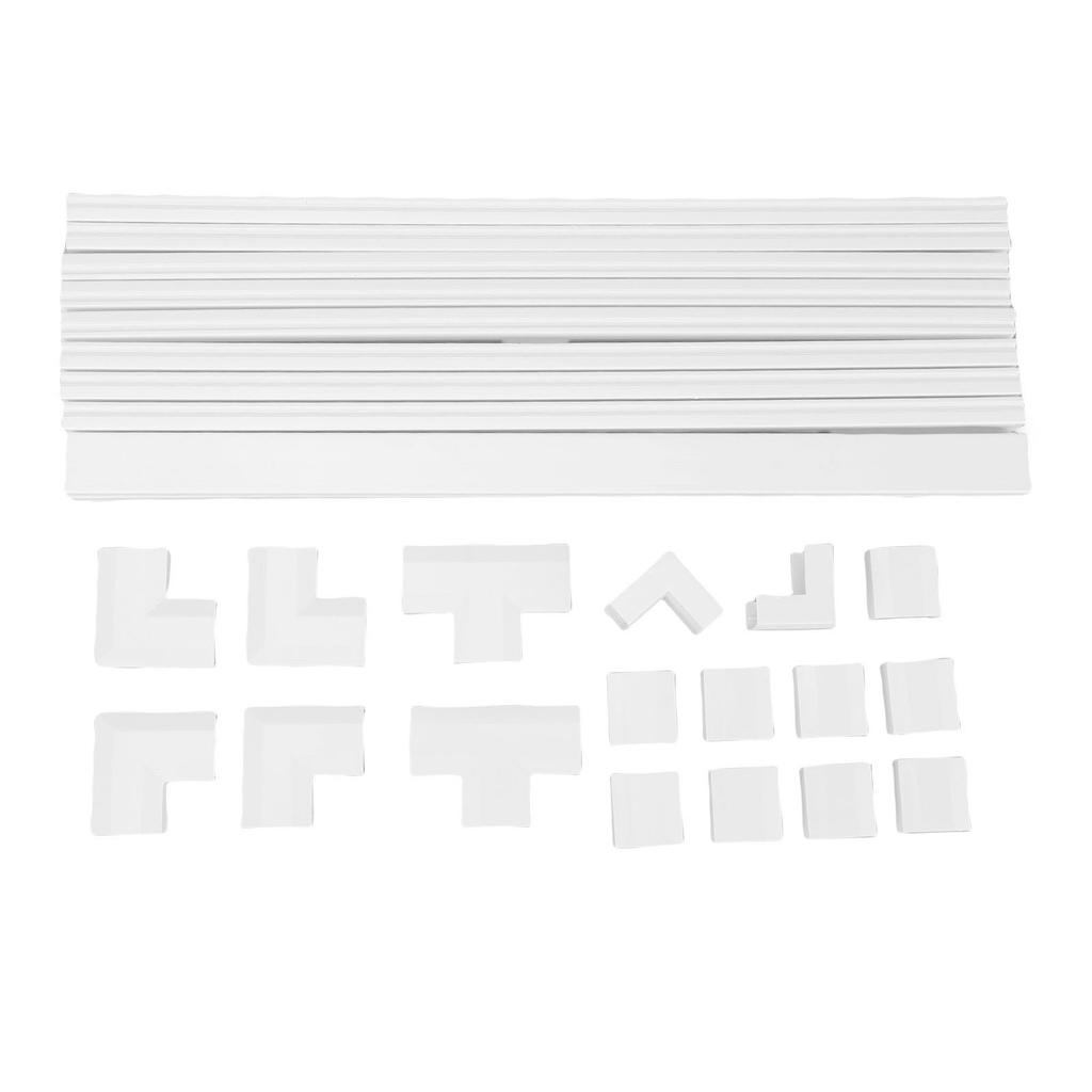 10pcs Cord Cover Kit, PAINTABLE Cable RACKAY TV Cable Hider Wall Kit, for 4-5 Ethernet or 5-6 Copper Wires Management, W25MMXH13MM, White