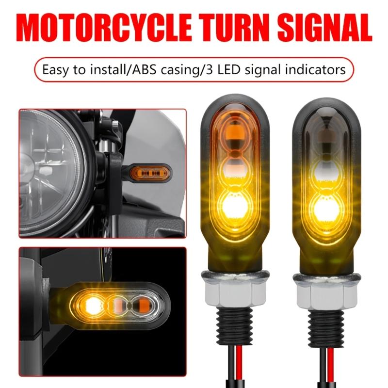 Dynamic Flow Design Motorcycle Turn Signals Compact High Brightness LED Weatherproof Strong Construction for Riding