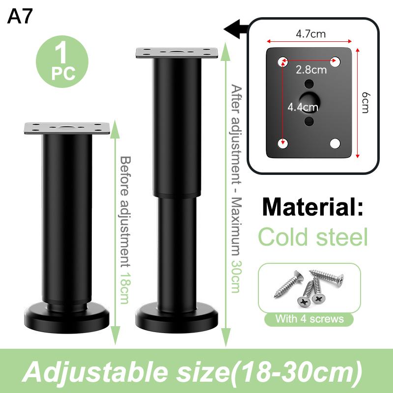 Heavy-Duty Adjustable Height Bed Frame Support Legs Furniture Support Columns Universal For Bed, Sofa, Cabinet, Dresser, Table