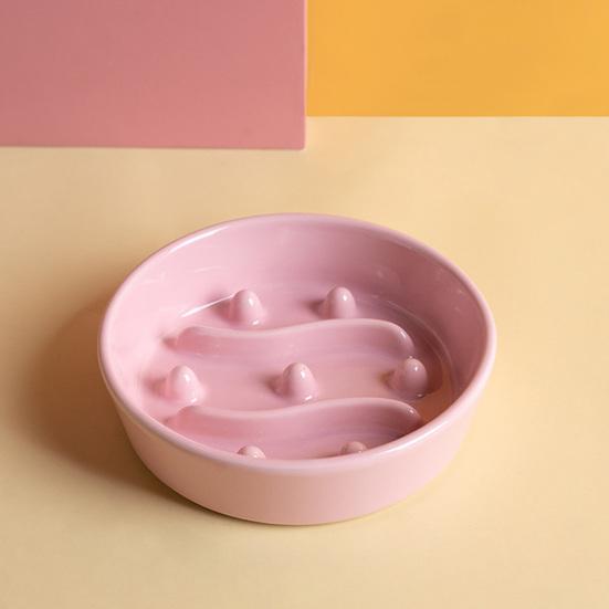 Pet Slow Feeder Bowl Dog Bowl Ceramic Anti-vomiting Non-Slip