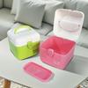 Portable Plastic Mini Medicine Box Handheld Multifunctional Desktop Storage Box Double-layer Dustproof Box Candy