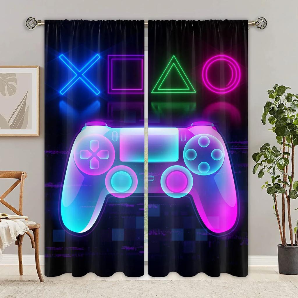3D Dreamy Game Gamepad Controller Switch Window Curtains Blinds For Living Room Kid's Bedroom Bathroom Kicthen Door Home Decor2P