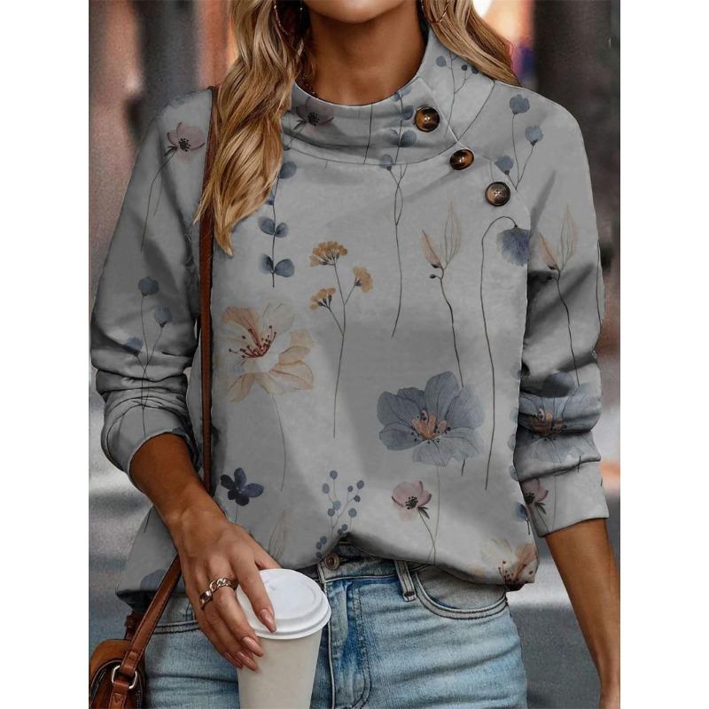 JPNTKY Women's Fashion Casual Long Sleeve O-Neck Blouses & Shirts