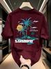New Unisexs Summer Beach Coconut Tree Letter Printed Machine Wash Comfortable Breathable Round Neck Tshirt Outdoor Casual Top