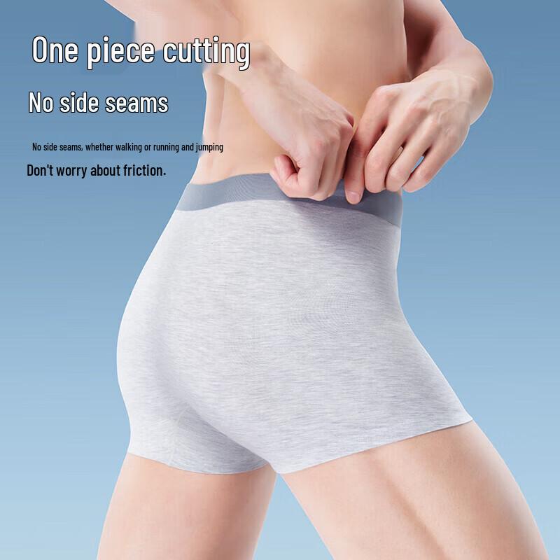 HLA Men's Seamless Modal Antibacterial Boxer Briefs (3-Pack)