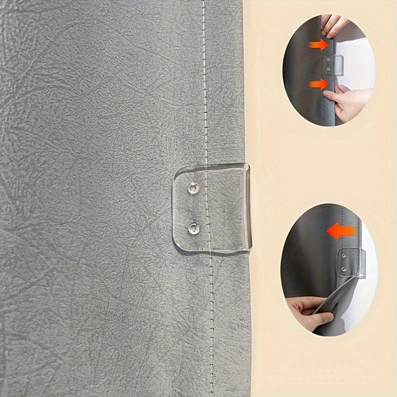 Durable Shower Curtain Clips, Side Curtain Fixers Without Drilling Holes, Windproof and Stable Anti-light Leakage Clips